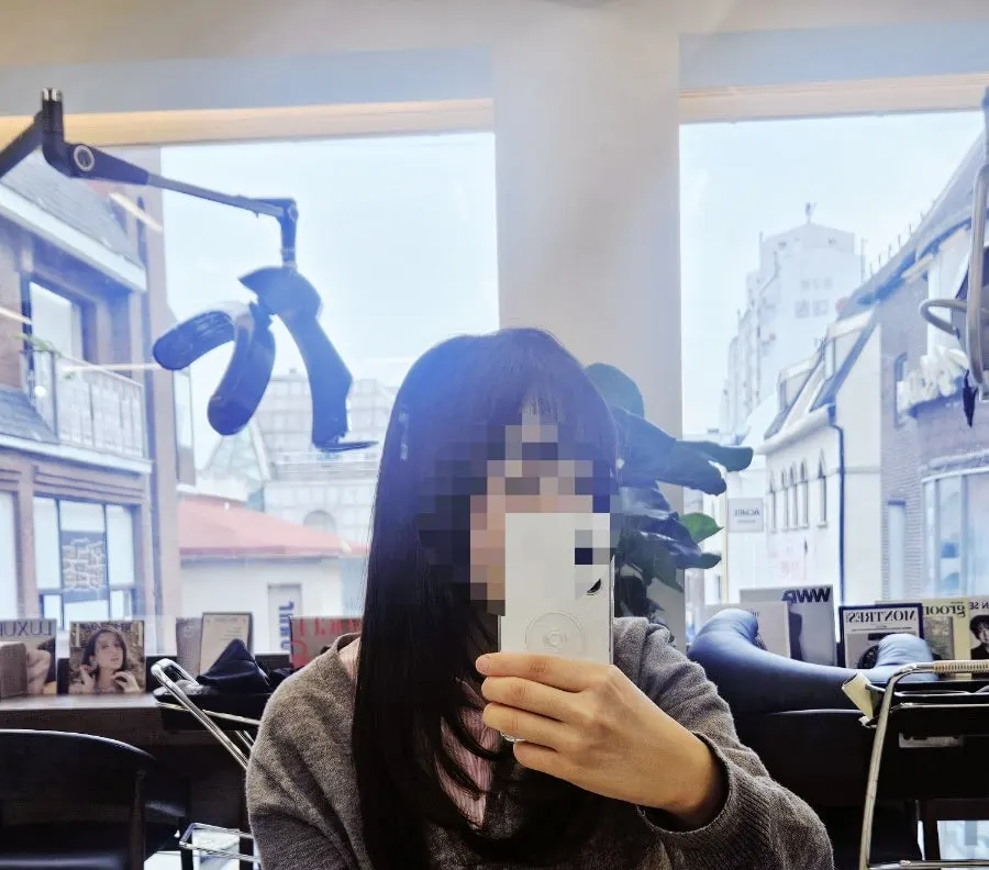 긴머리 레이어드컷 상담 후 커트 과정