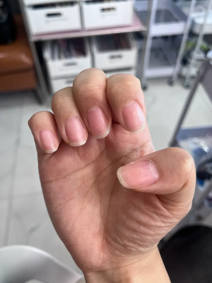 Nails grown out before the nail appointment