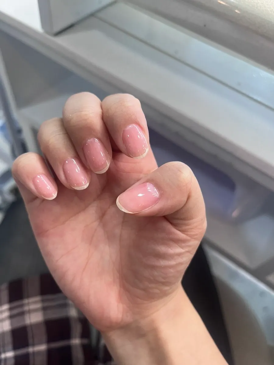 Pink magnetic nail color test at Naeil Didi in Apgujeong Rodeo