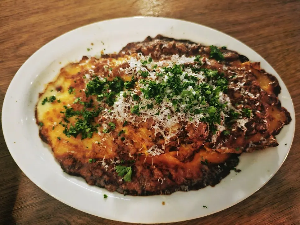 Ragu sauce lasagna at Mild High Club