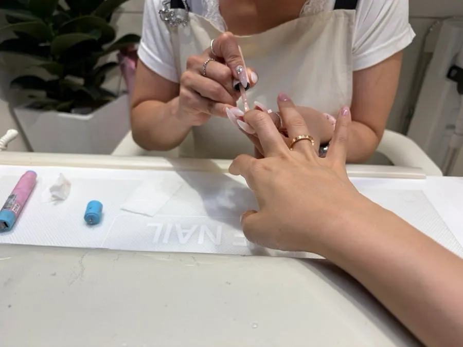 Testing swatches of the new nude color