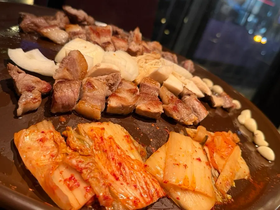 Grilled meat cut into easy-to-eat pieces