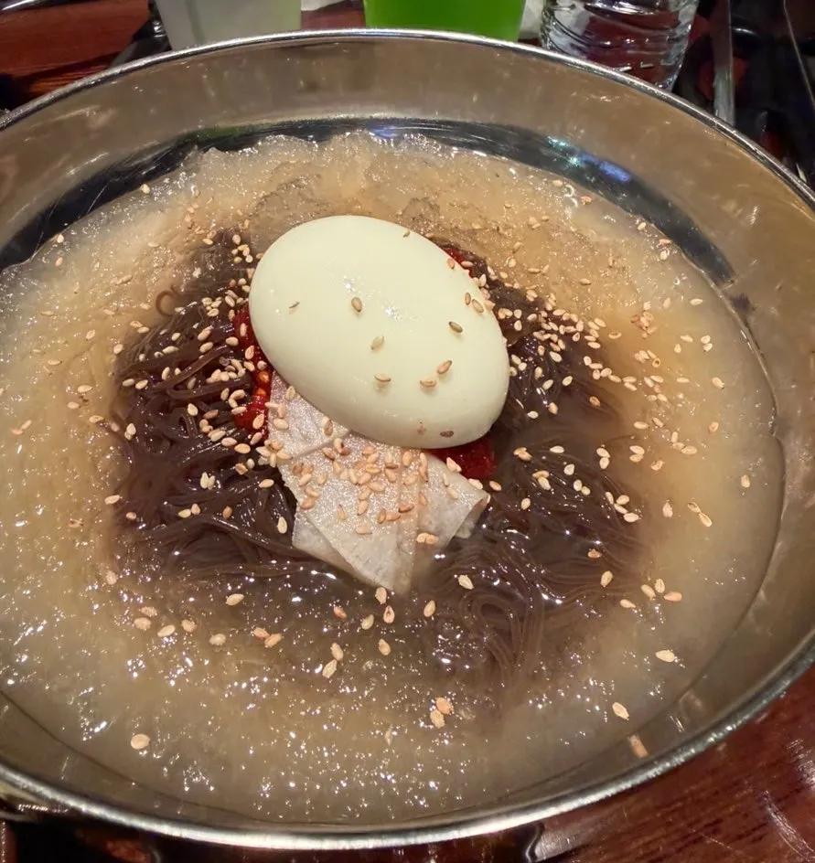 Dessert naengmyeon ordered after the meat
