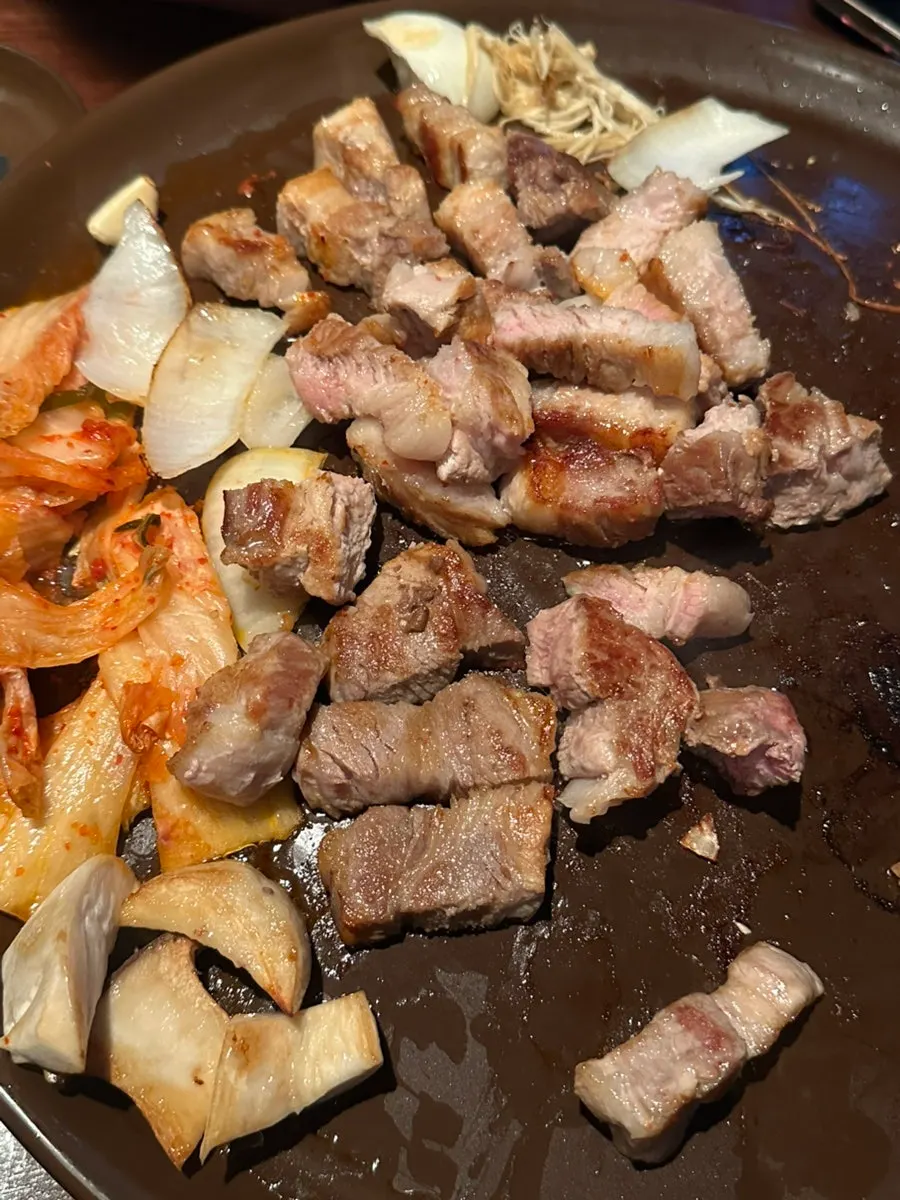 Clay grill meal spread