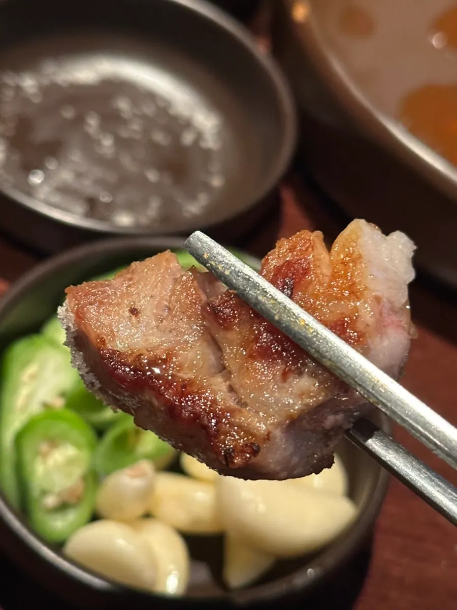 Lettuce wrap with pajeori and special ssamjang