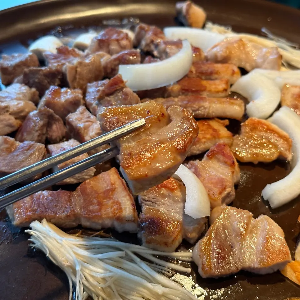 Pork belly enjoyed on a date