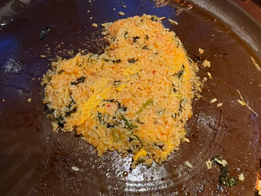 Flying fish roe cheese kimchi fried rice