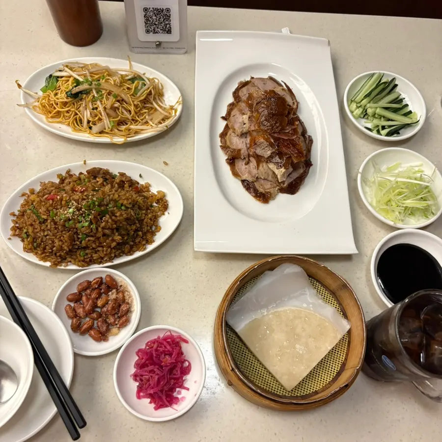 Ordered Peking duck, egg noodles, and fried rice