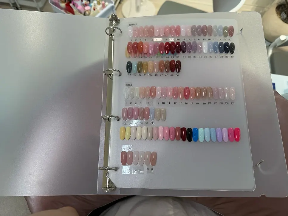 Color chart displaying a variety of syrup shades