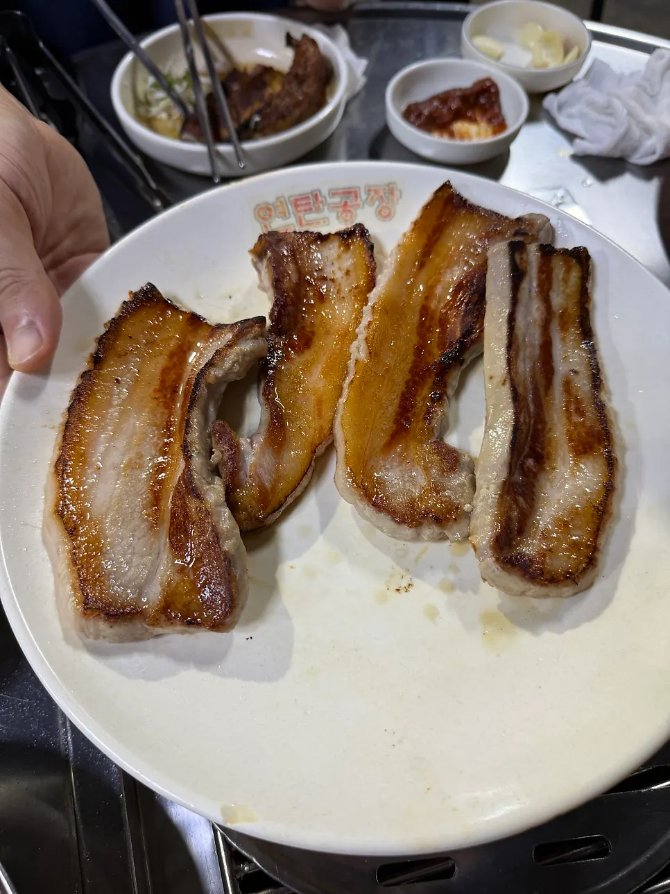 Two additional servings of raw pork belly