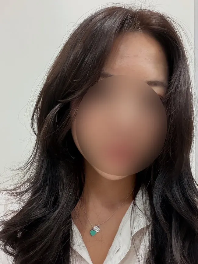 Finished calm brown hair from the full-head dye
