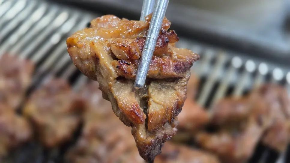 Pork ribs browned nicely at the edges