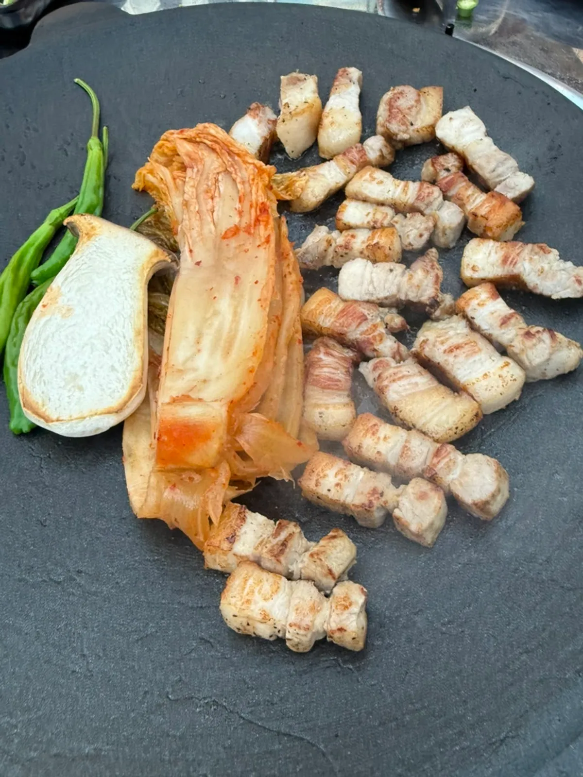 Close-up of well-browned pre-seared pork belly