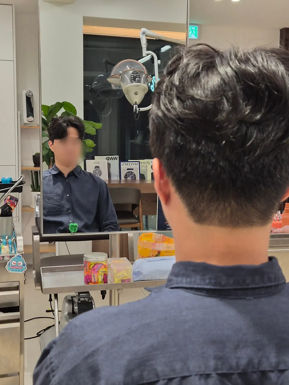 샴푸 후 드라이 진행 모습