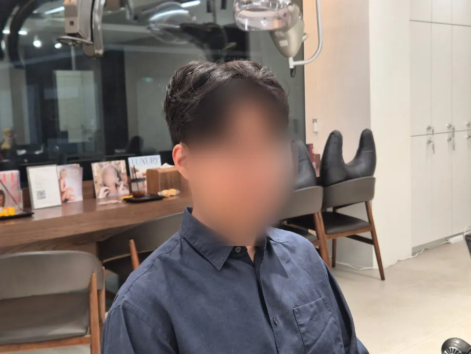 가르마펌 볼륨펌 완성 헤어 정면