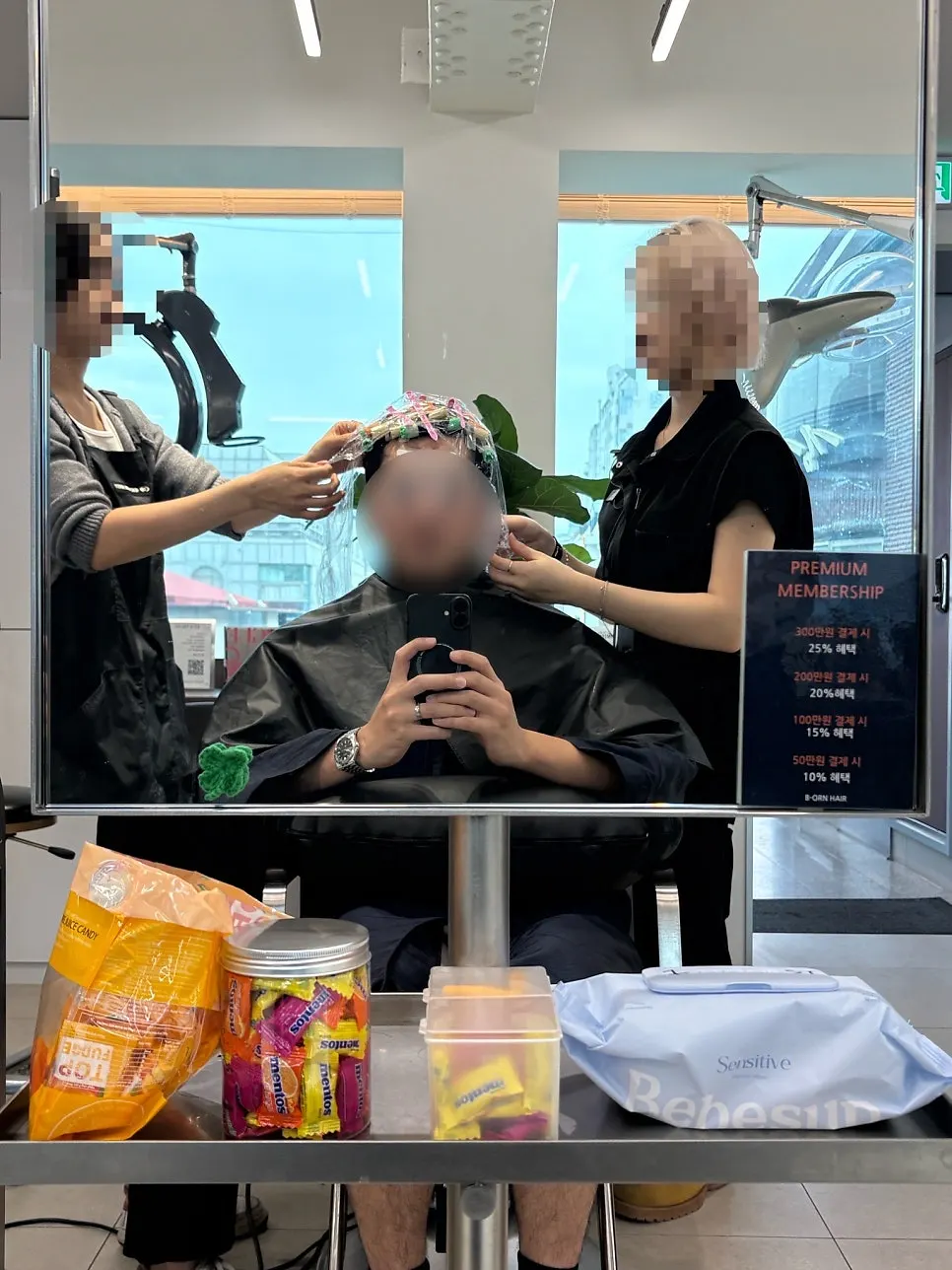 Applying perm solution and winding process