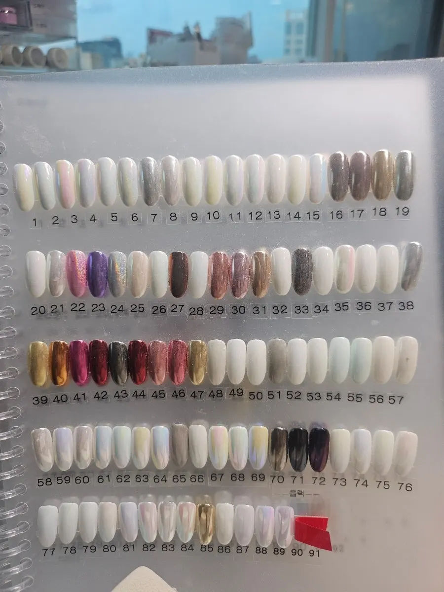Sparkly powder-style color chart