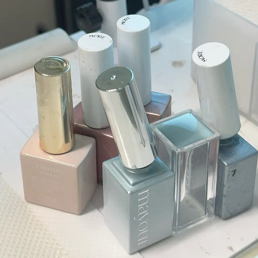 Pastel nail colors chosen during the consultation