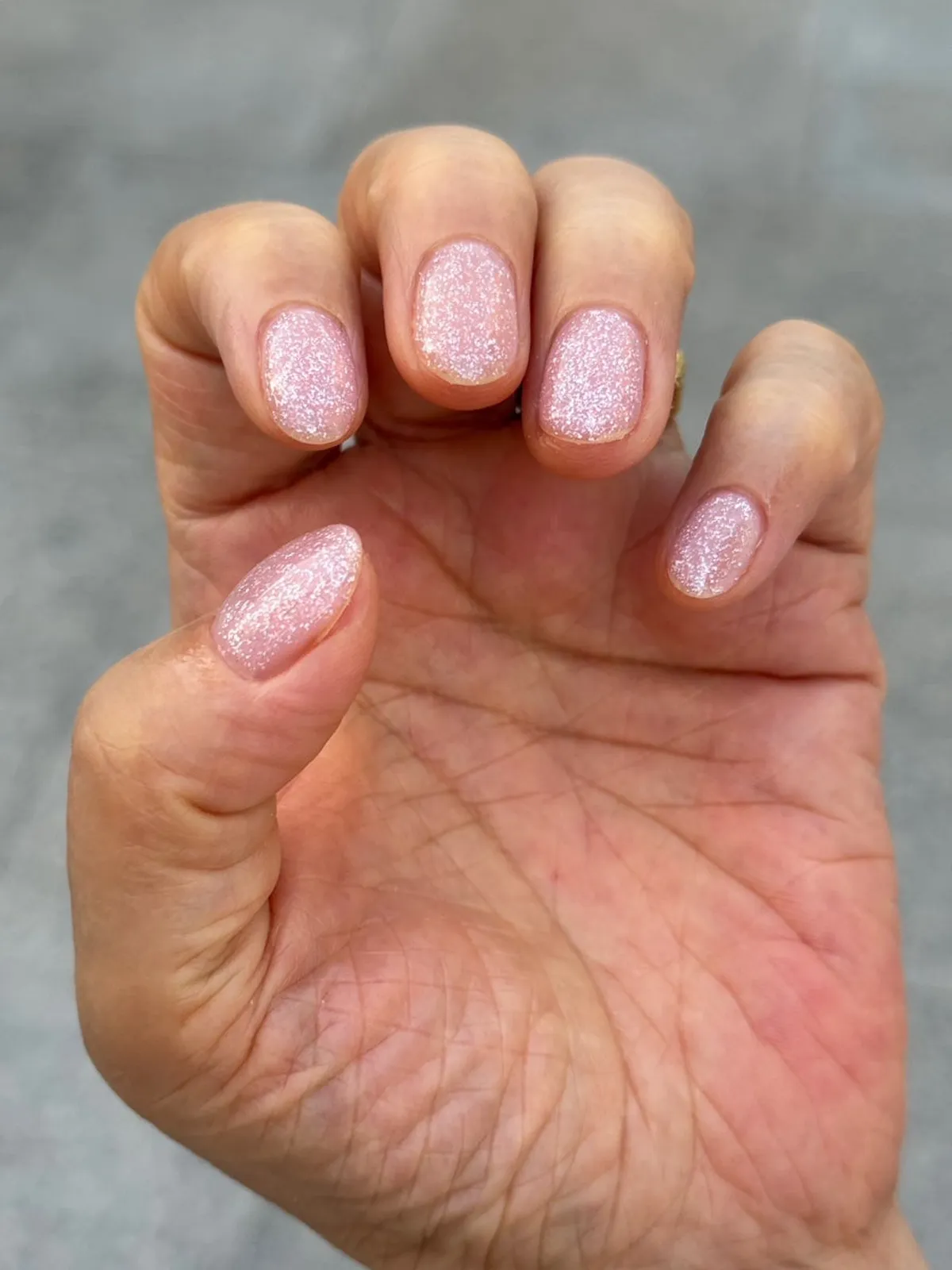 Finished pearl gel nails at Naeil Didi, a nail salon in Apgujeong Rodeo
