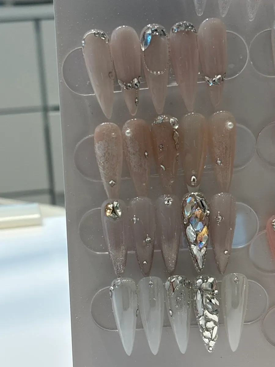 Swarovski stone nail art sample