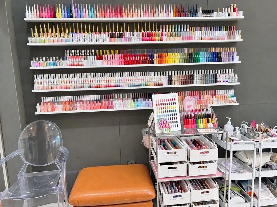 Various nail colors on display at Naeil Didi