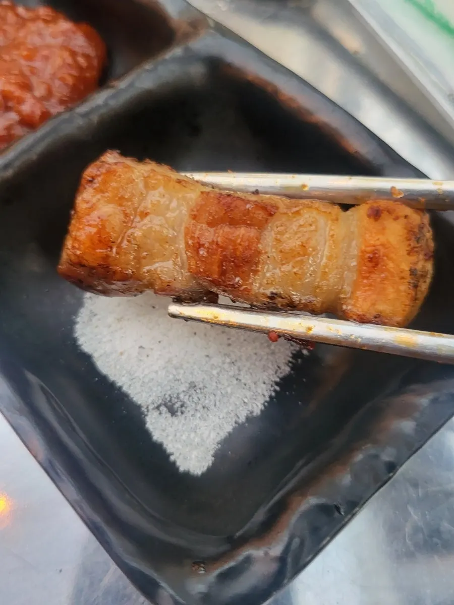 A golden-brown piece of pre-seared pork belly