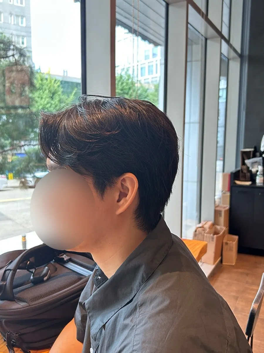 Front hair styled to fall naturally