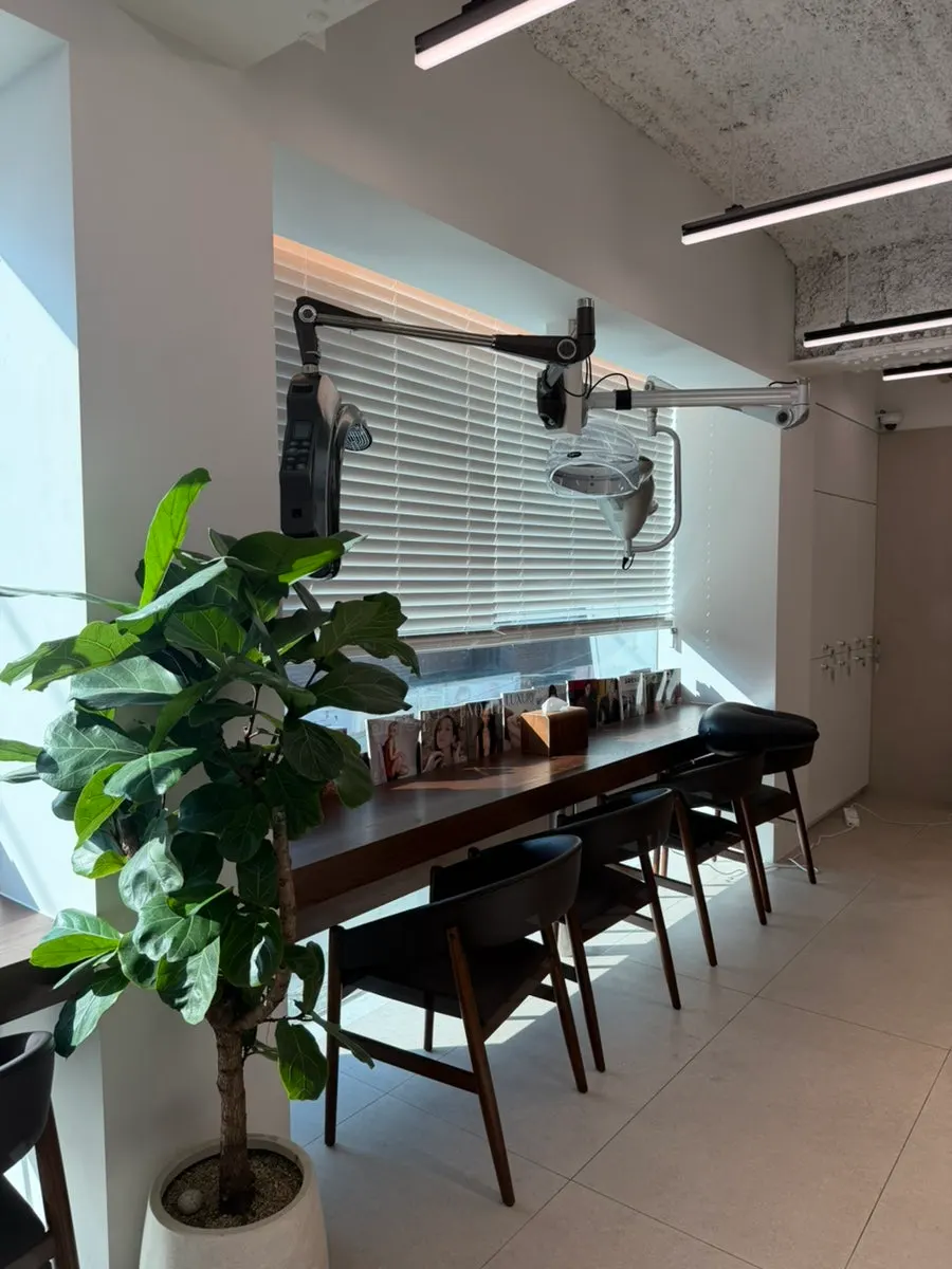 Salon seating with natural light coming in