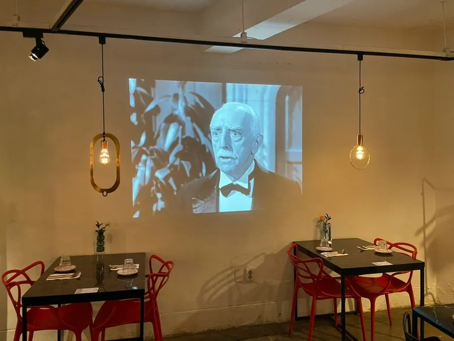 Bar-style seating inside the restaurant
