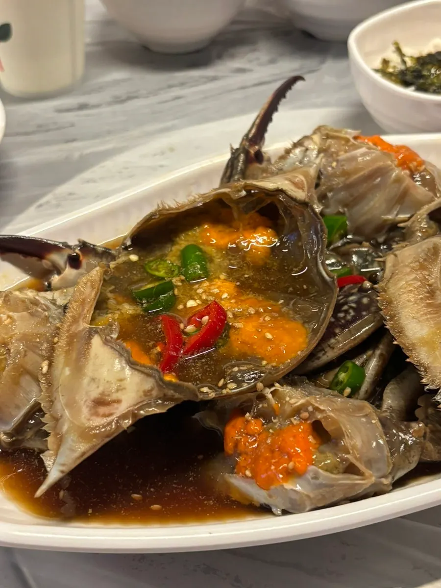 Meaty soy-marinated crab