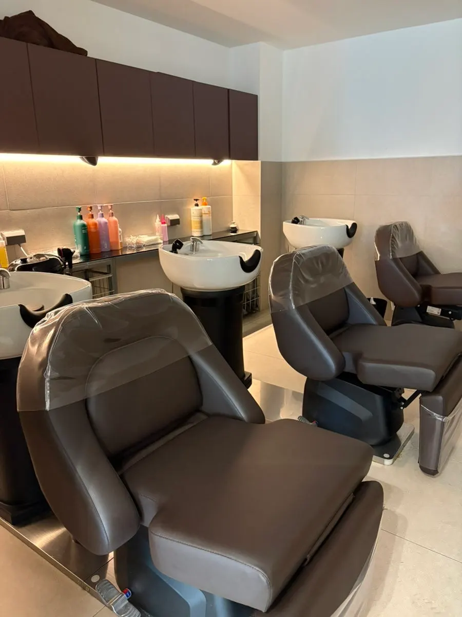 Space with a shampoo bed