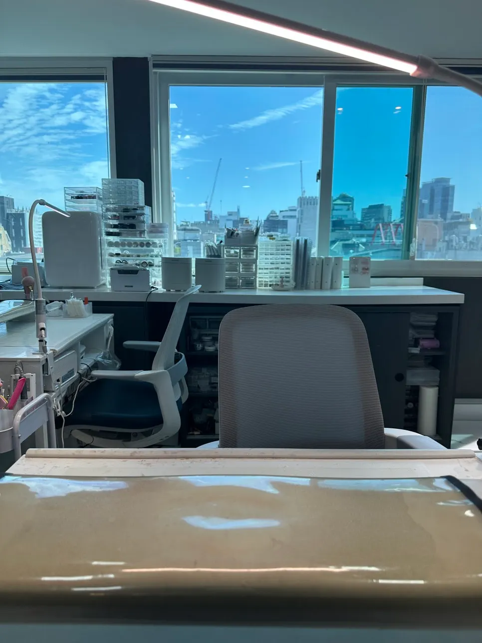 Salon with several nail tables