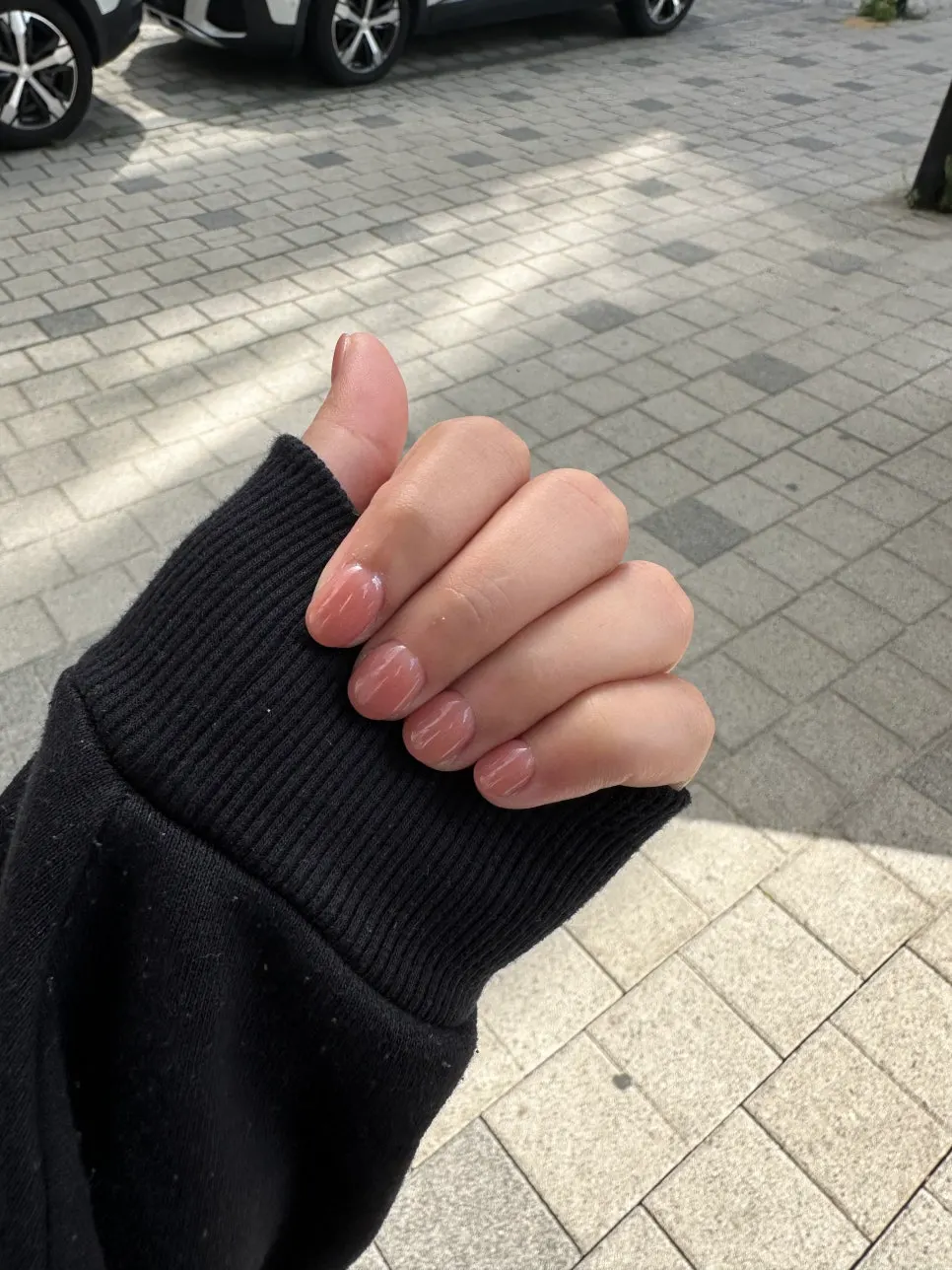 Finished daily syrup-color single-color nails