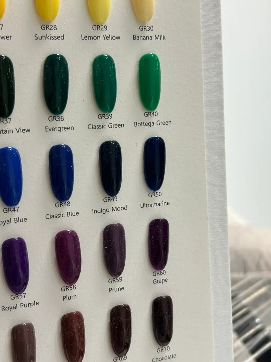 Photo of a wide range of pedicure color charts