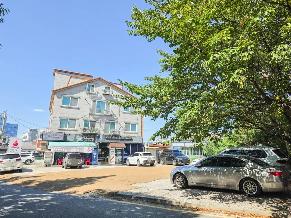Dedicated parking lot in front of Appa Jjim Hanam Main Branch
