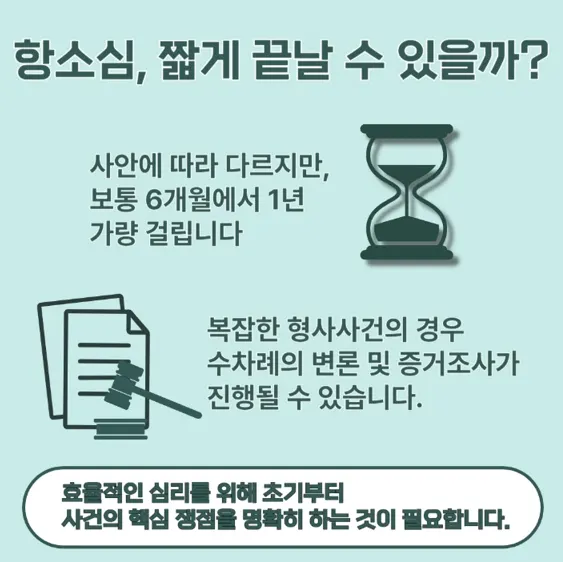 항소심 소요 기간에 대한 질문 이미지
