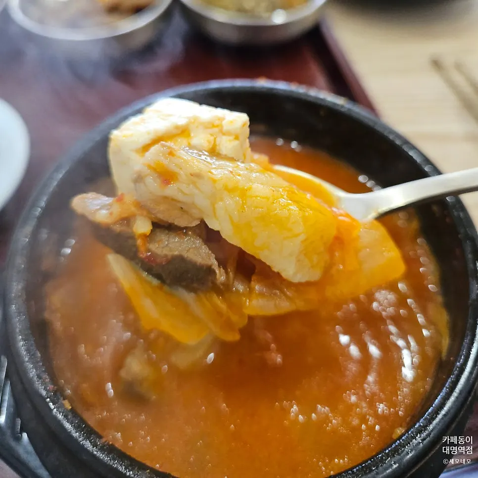 Kimchi stew with meat and tofu