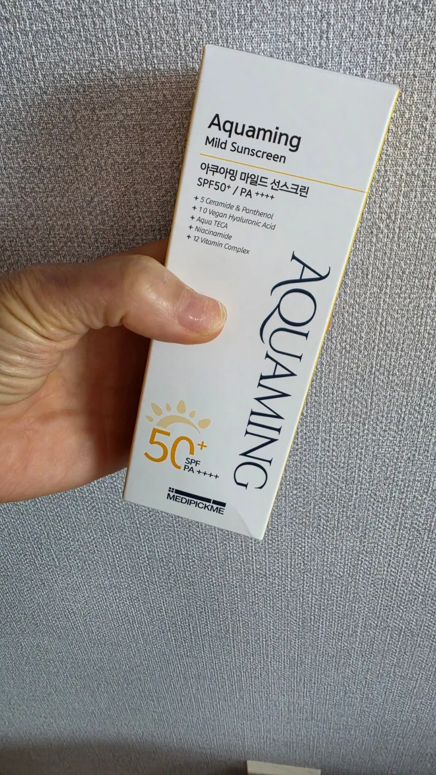 Hydrating sunscreen MEDIPICKME Aquaming Mild Sunscreen packaging