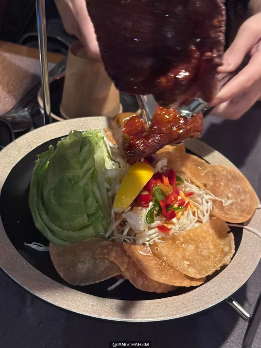 Tender chicken meat cooked in the hot pot