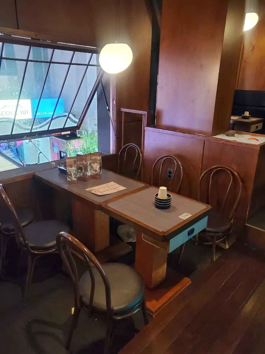 Interior of Ari Gyegok Jonggak with carp decorations