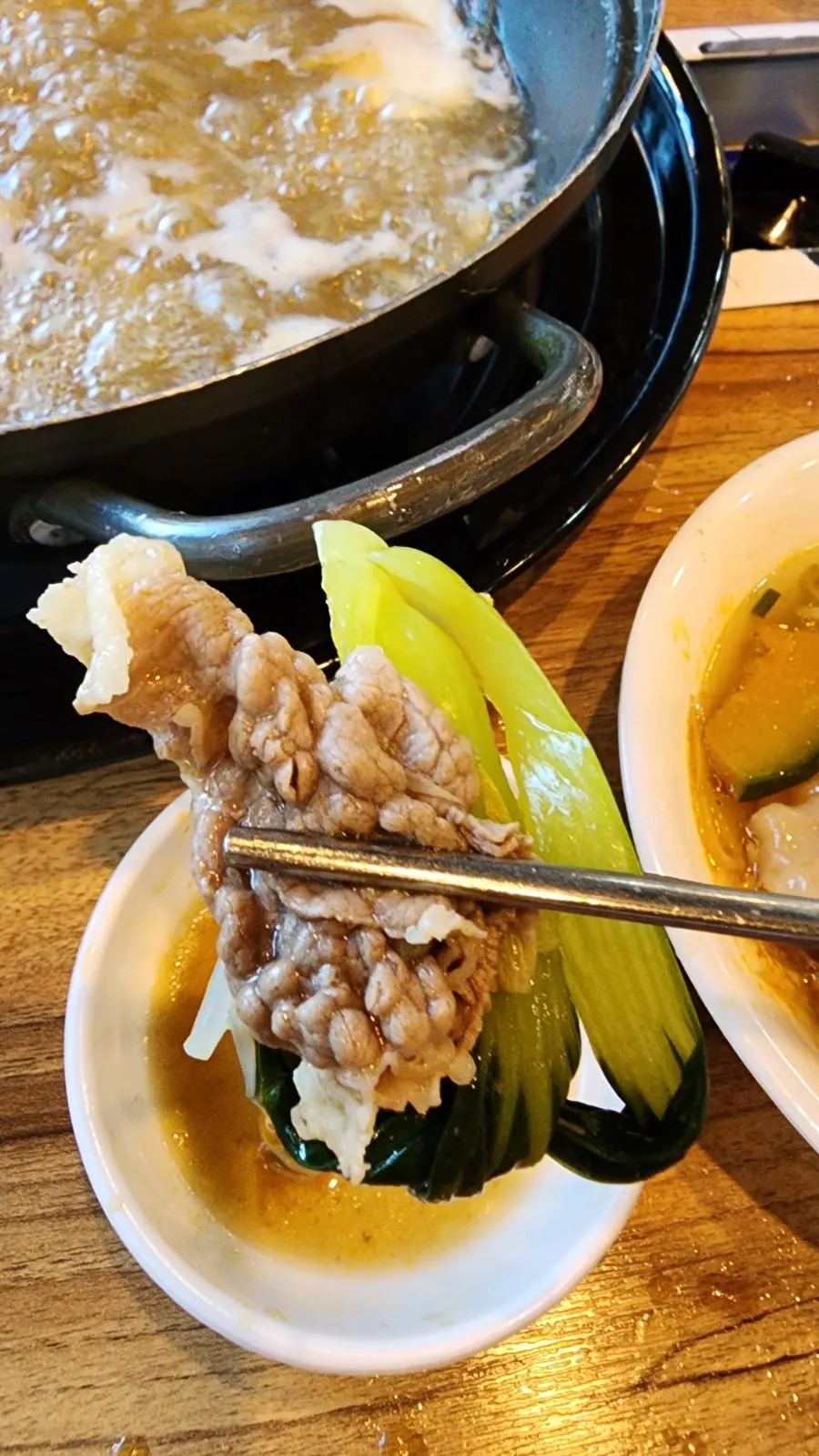 샤브샤브용 야채 접시와 단호박