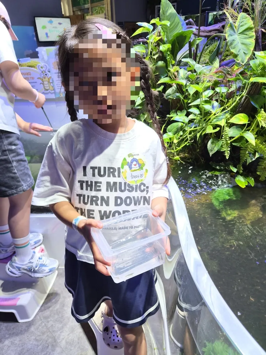 Kids absorbed in catching shrimp