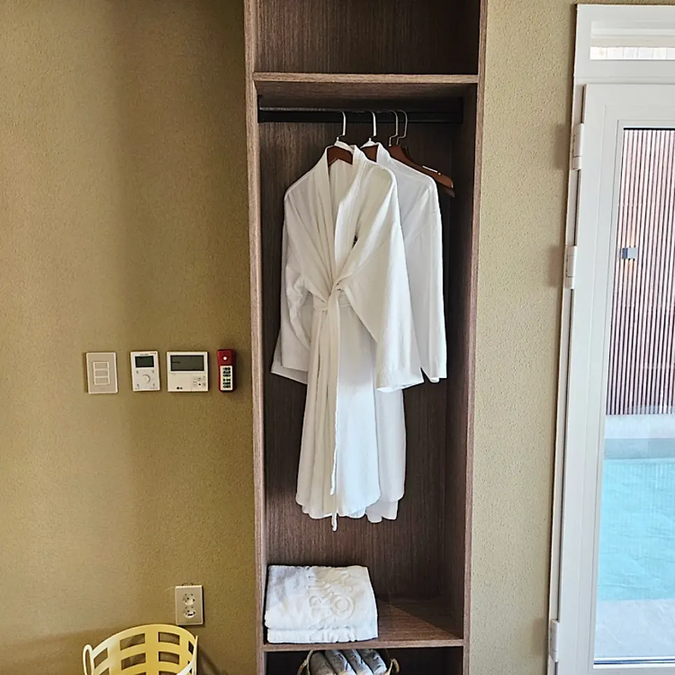 Neatly made bed in the room