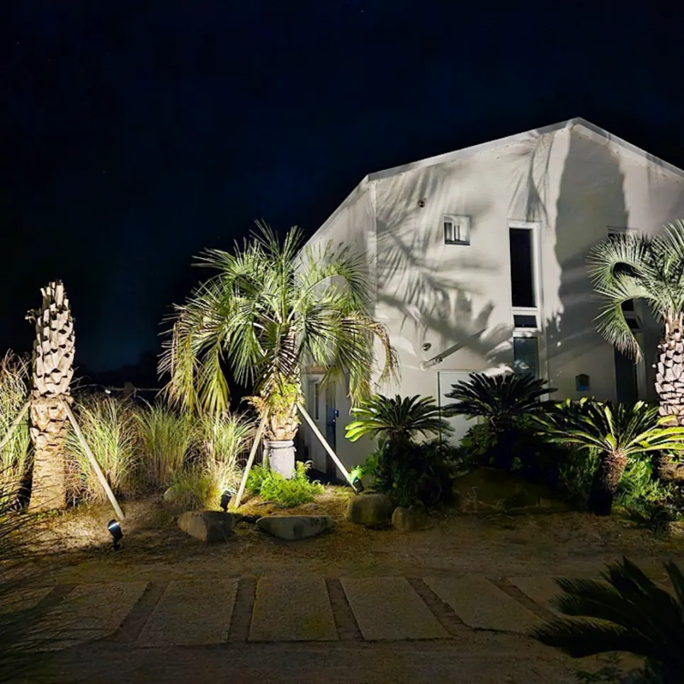 Quiet nighttime surroundings of the villa in Jingyo-myeon, Hadong