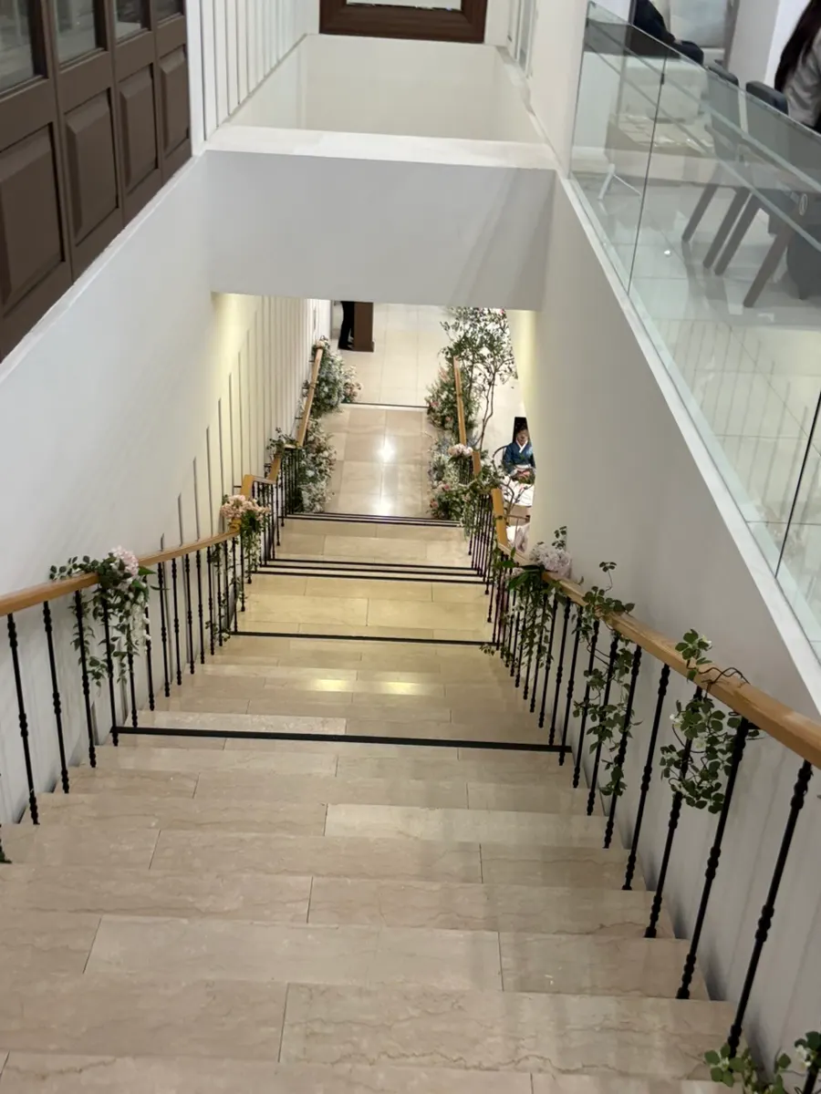 Entrance to the ceremony hall down on the basement level