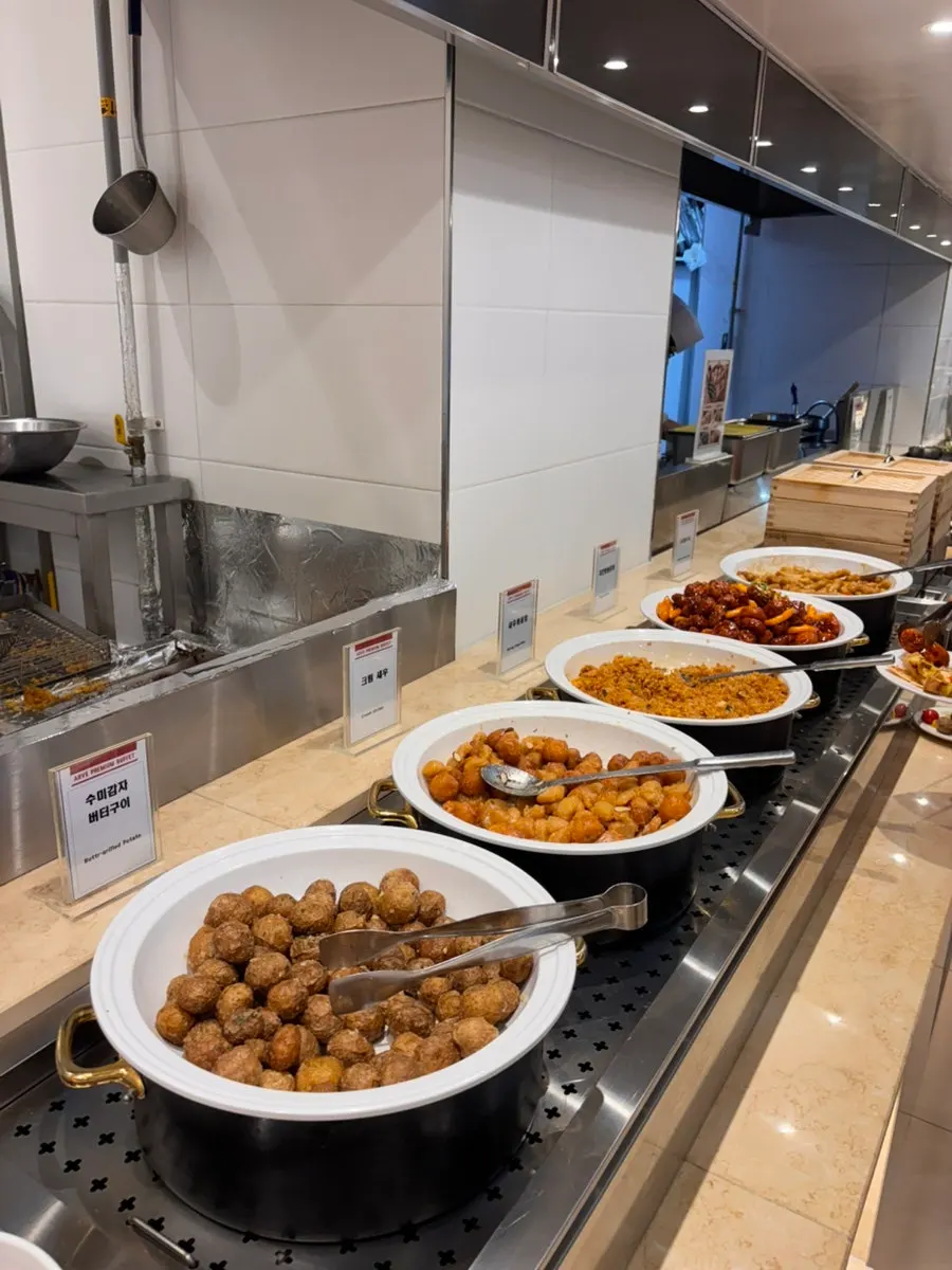 A plate of food from the buffet