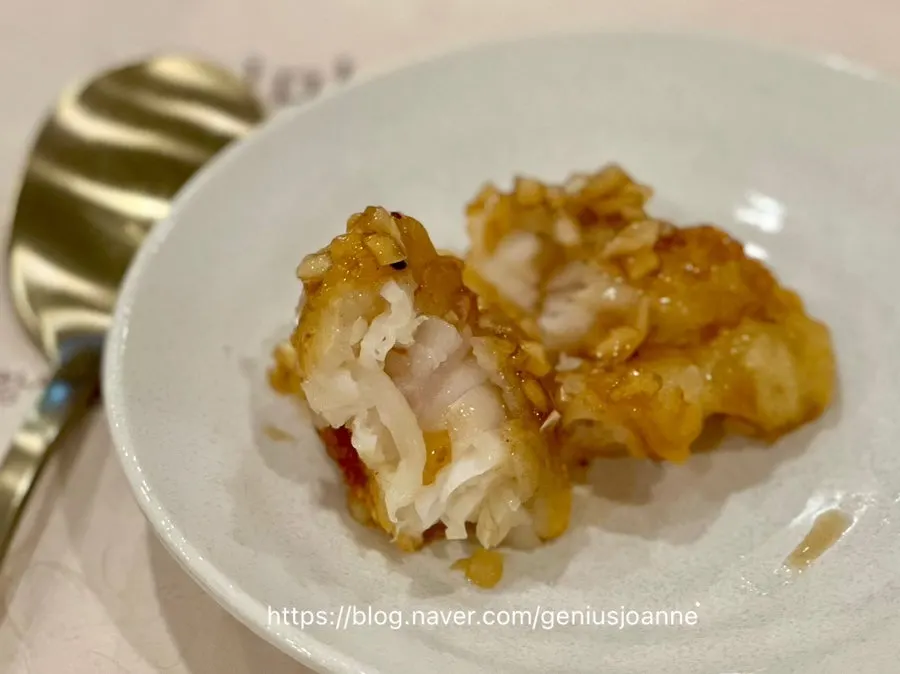 Freshly fried, crisp monkfish