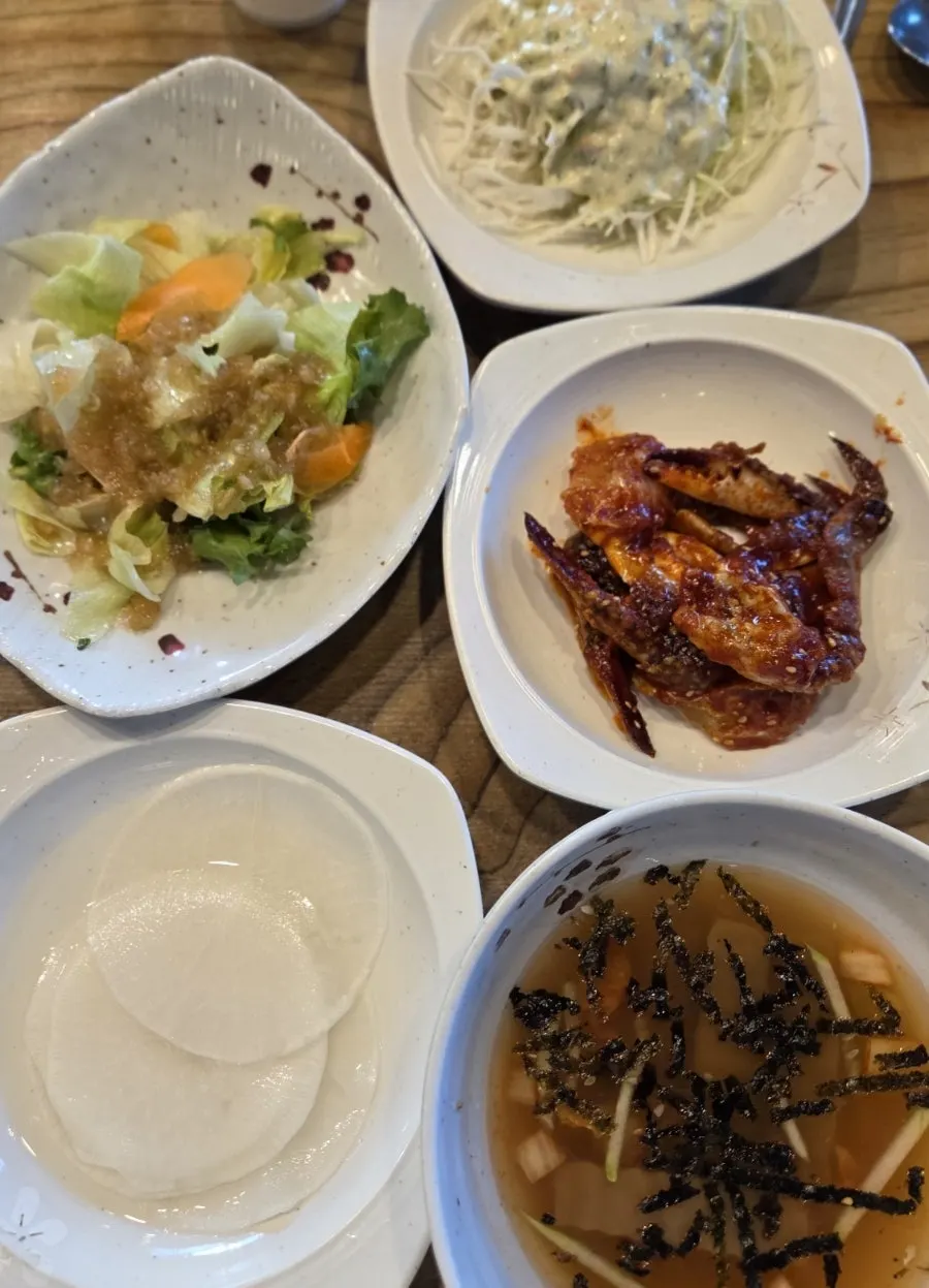 Seasoned crab served as a side dish