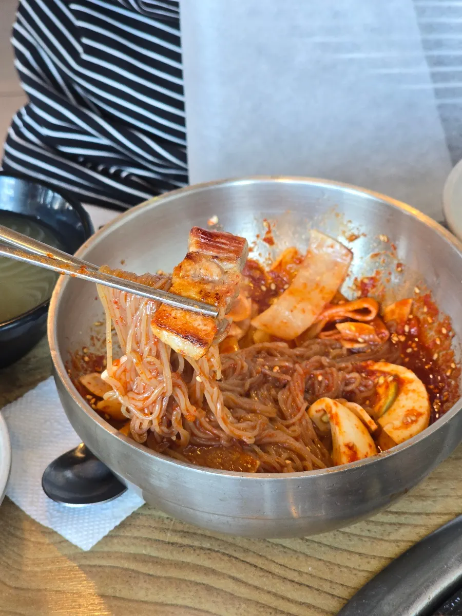 Dessert bibim naengmyeon without cucumber
