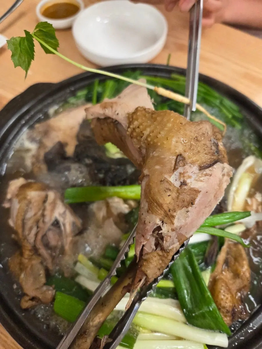 크기가 큰 토종닭 닭다리